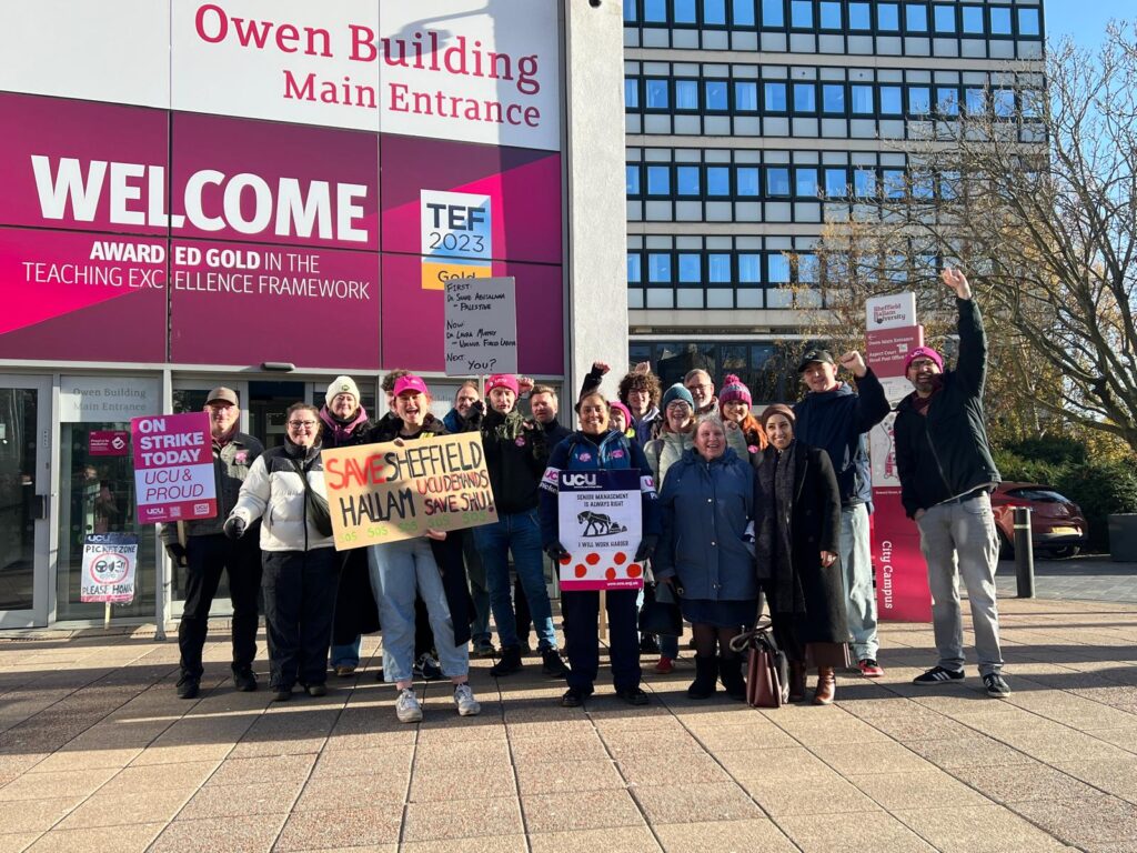 Abtisam Mohammed MP for Sheffield Central on our picket line.